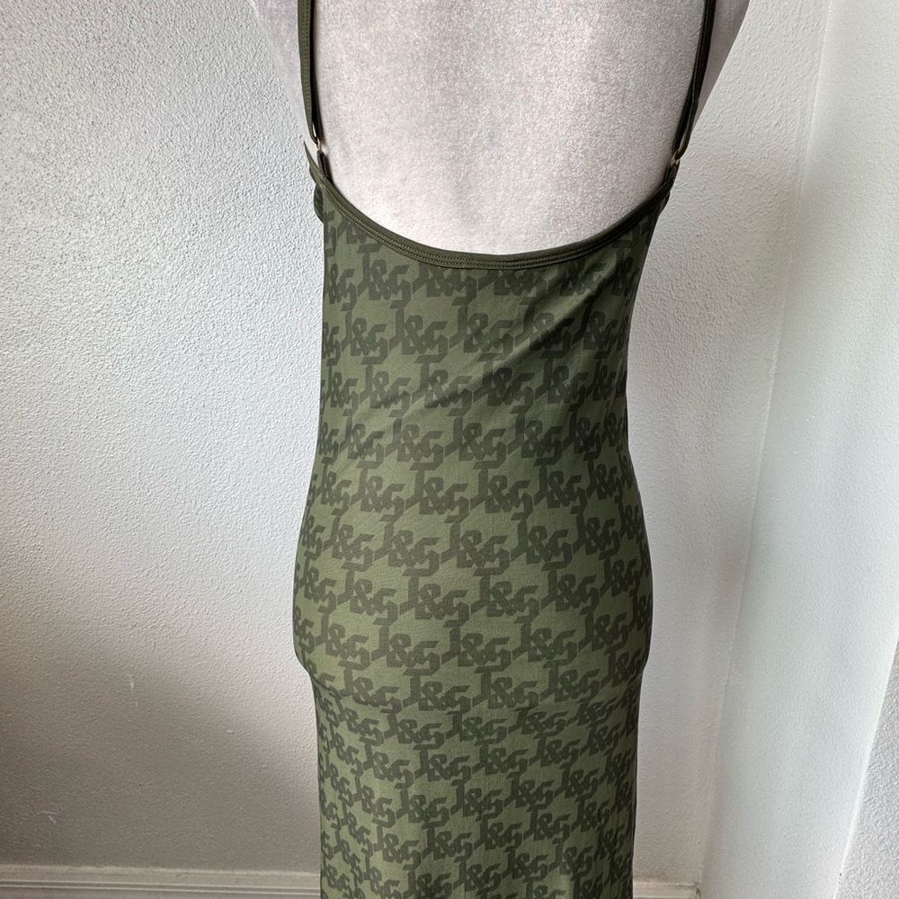 Jagger & Stone JGR STA Olive Green Slip Maxi Dress Low Back SZ 6 NWOT - Picture 9 of 13